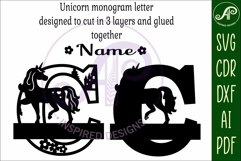 Unicorn Capital Monogram Letter name sign C SVG Product Image 3