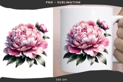 Pink peonies png design for T-shirts Product Image 3