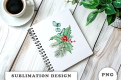 Watercolor Christmas bouquet sublimation Product Image 3