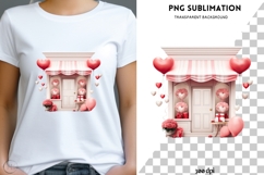 Watercolor Valentine shop png design for T-shirts Product Image 3