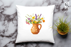 Floral Pitcher Clipart Sublimation PNG Product Image 3