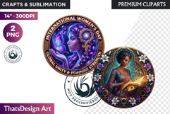 International Women's Day Round Cliparts &amp; Backgrounds PNG Product Image 1