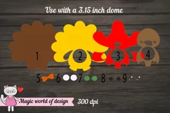 Thanksgiving turkey Candy Dome Holder Svg, 3d svg cut file Product Image 3