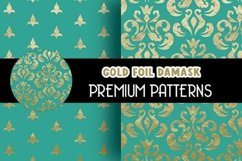 Mint Gold Foil Damask Patterns Product Image 3