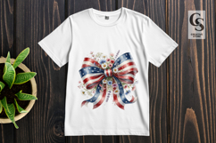 Patriotic Floral Bow Clipart Sublimation PNG Product Image 3
