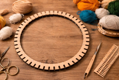 Round weaving loom 10 inch digital file laser cut plywood to Product Image 3