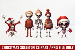 Christmas Skeleton Sublimation Clipart Product Image 1