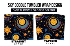 Sky Doodle Tumbler Wrap Design Product Image 3