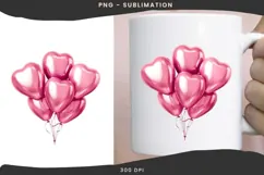 Valentine balloons png design for T-shirts Product Image 3