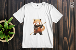 Red Panda With Bamboo Clipart Sublimation PNG Product Image 2