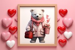 Valentines Day Bear Sublimation Clipart, Valentines Day PNG Product Image 3