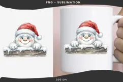 Christmas peeking character png design for T-shirts Product Image 3
