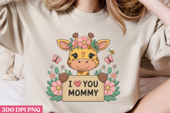 I love you, mommy PNG, Cute Animals Mothers Day Clipart PNG Product Image 3