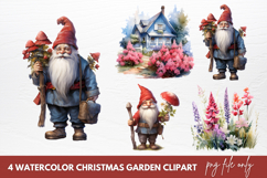 Watercolor Christmas Garden Clipart Product Image 1