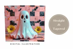 Pink Halloween Tumbler 3D Wrap, Funny Ghost Tumbler Template Product Image 3
