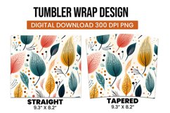 Abstract Shapes And Leaves Tumbler Wrap Sublimation Product Image 3