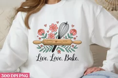 Live. Love. Bake. PNG, Cooking Sublimation PNG Product Image 1