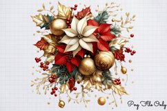 Golden Christmas Decor Clipart Bundle PNG Product Image 6