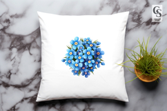 Blue Floral Bouquet Clipart Sublimation PNG Product Image 3