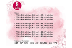 Wildflowers machine embroidery design - 9 sizes Product Image 3