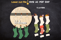 Christmas Welcome Sign SVG laser cut file for Glowforge Product Image 3