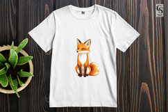 Cute Fox Watercolor Clipart Sublimation PNG Product Image 2