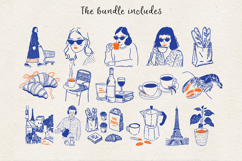 Paris Cafe Clipart Bundle, Parisian Aesthetic PNG, Cafe Life Product Image 2