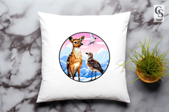 Winter Deer and Bird Forest Clipart Sublimation PNG Product Image 3