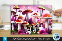 3D Mushrooms Cutting Board Sublimation Design Product Image 1