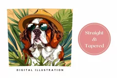 Tropical Tumbler Wrap, Saint Bernard Dog Tumbler Design Product Image 3