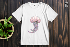 Floral Jellyfish Watercolor Clipart Sublimation PNG Product Image 2