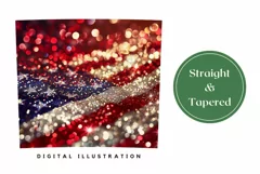 USA Tumbler Wrap Design, Glitter American Flag Tumbler PNG Product Image 3