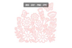 Floral Wall Decor SVG, Wildflower Laser Cut File, Butterfly Product Image 2