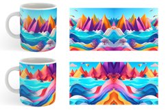 3D Ocean Landscape Mug Wrap | Sublimation Coffee Cup Product Image 6