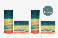 Abstract Tumbler Sublimation, Blue Tumbler Wrap Designs Product Image 3