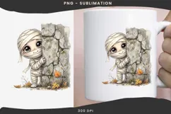 Peeking mummy halloween png design for T-shirts Product Image 3