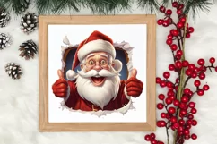 Christmas Santa Claus Peeking Clipart PNG Product Image 3
