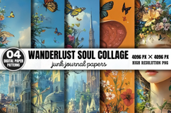 Wanderlust Soul Collage journal Paper PNG Product Image 1