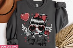 Stay Single &amp; Happy PNG, Coquette Valentines Day Sublimati Product Image 3