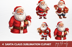 Santa Claus Sublimation Clipart Christmas Santa Png Product Image 1