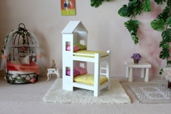 Miniature bunk bed digital file 1:12 dollhouse furniture Product Image 3