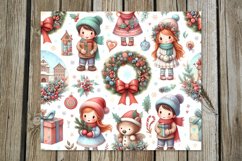 Christmas pattern | 8 retro Xmas Sublimation Tumbler Designs Product Image 3