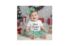 Christmas Baby Mockup Holiday Shirt Display Baby Outfit Product Image 3
