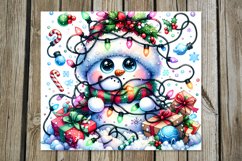 Christmas snowman &amp; unicorn | Skinny tumbler sublimation Product Image 3