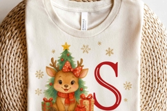 Christmas Alphabet Ornament PNG Girl Reindeer Initial Letter Product Image 4