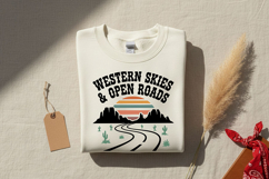 Western Skies &amp; Open Roads Svg, Western Cowgirl Svg Design Product Image 4