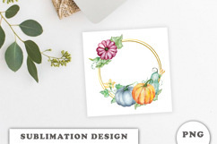 Watercolor Autumn Pumpkins Frame png Product Image 3