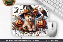 Bear Cub Mouse Pad Sublimation, Halloween Mouse Pad PNG Product Image 1