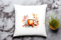 Autumn Coffee Mug Leaves Clipart Sublimation PNG Product Image 3