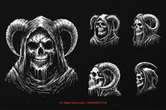 10 Bundle Dark Art Grim Reaper Skull Horror Spooky Skeleton Product Image 5